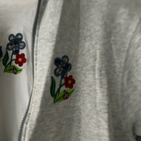 Vintage Jerzees Fruit Of Loom Gray Embroidered Sweatshirt and Tee Set medium - Picture 2 of 7